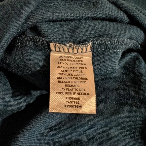 RDI Women's Long Sleeve Velour Tie Front Sweater Navy Size Small - Picture 4 of 9